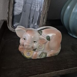 Vintage Porcelain Pig Napkin Holder